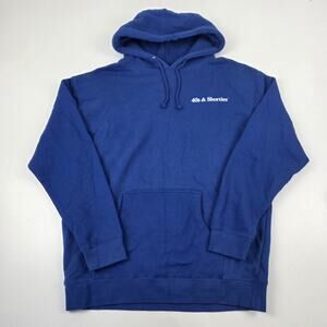 40s & Shorties Mens Royal Blue Hoodie Fleece Pullover Size Large